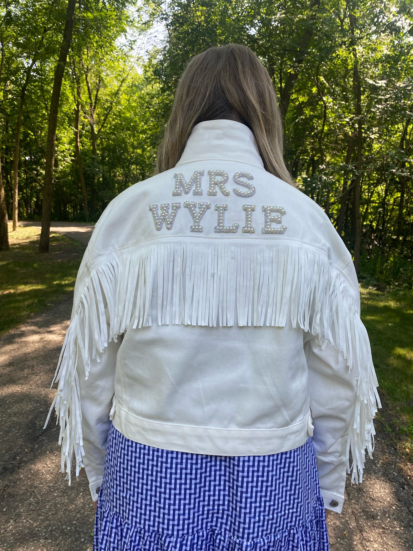 Bride white jean jacket