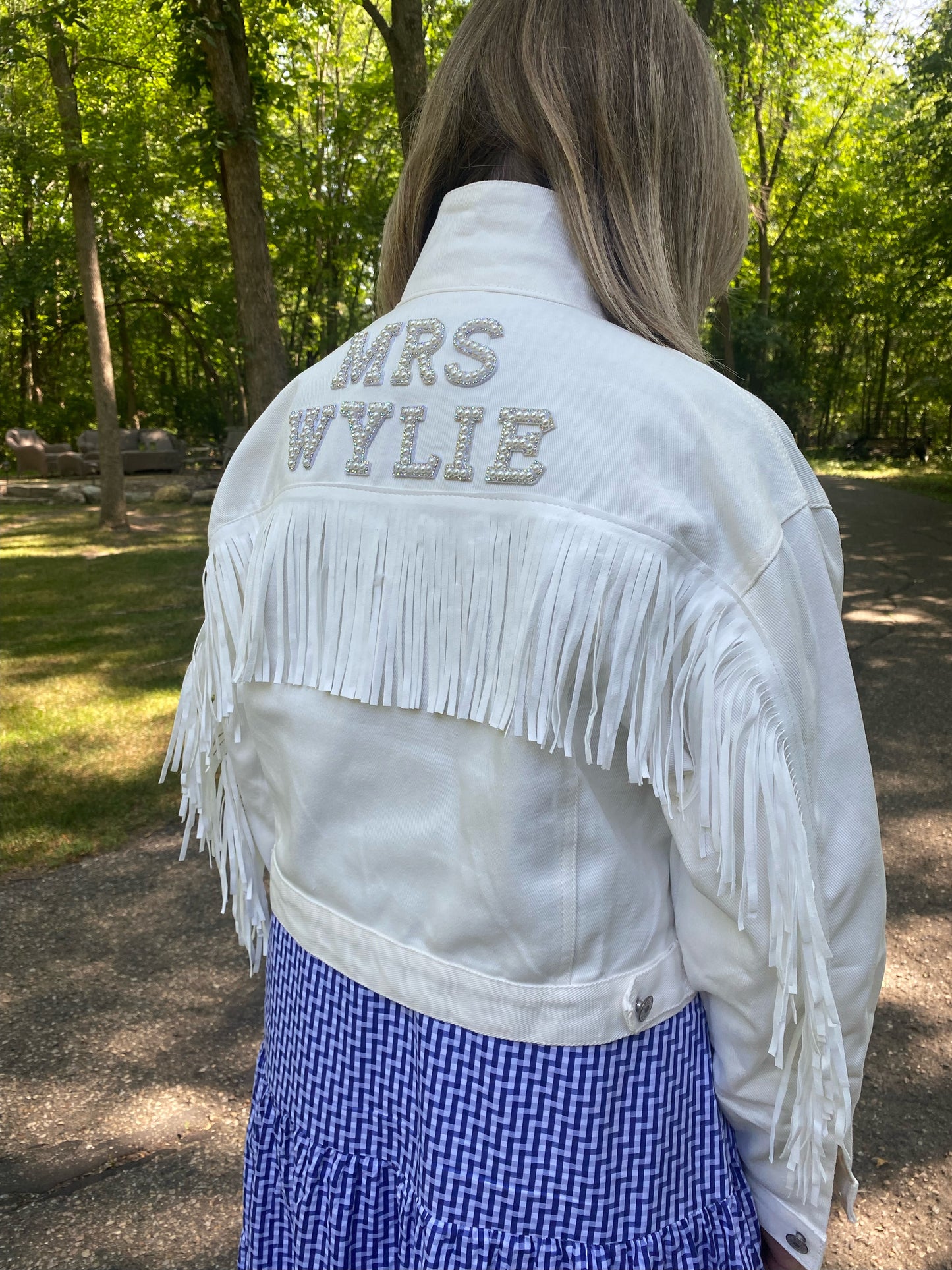 Bride white jean jacket