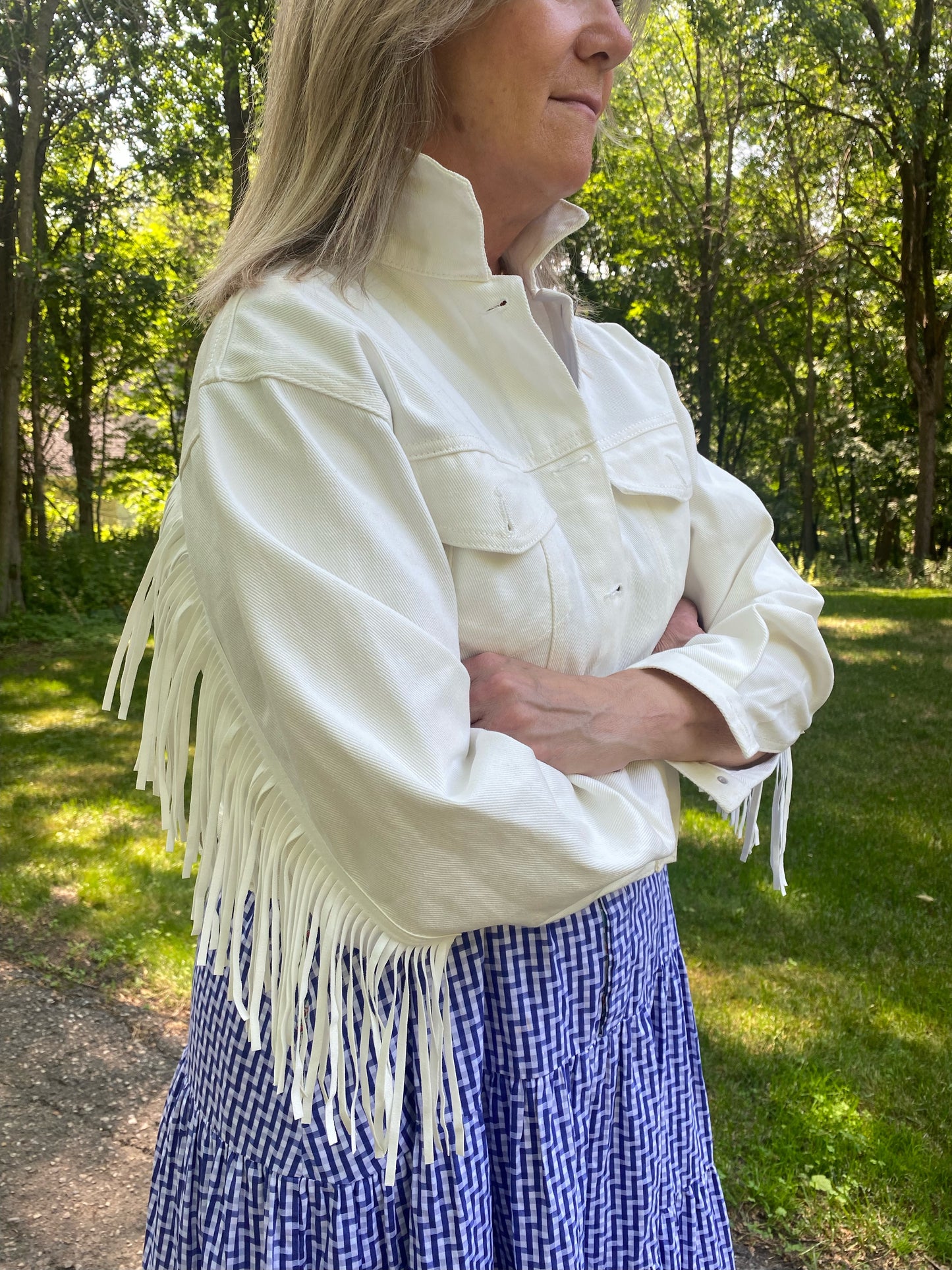 Bride white jean jacket