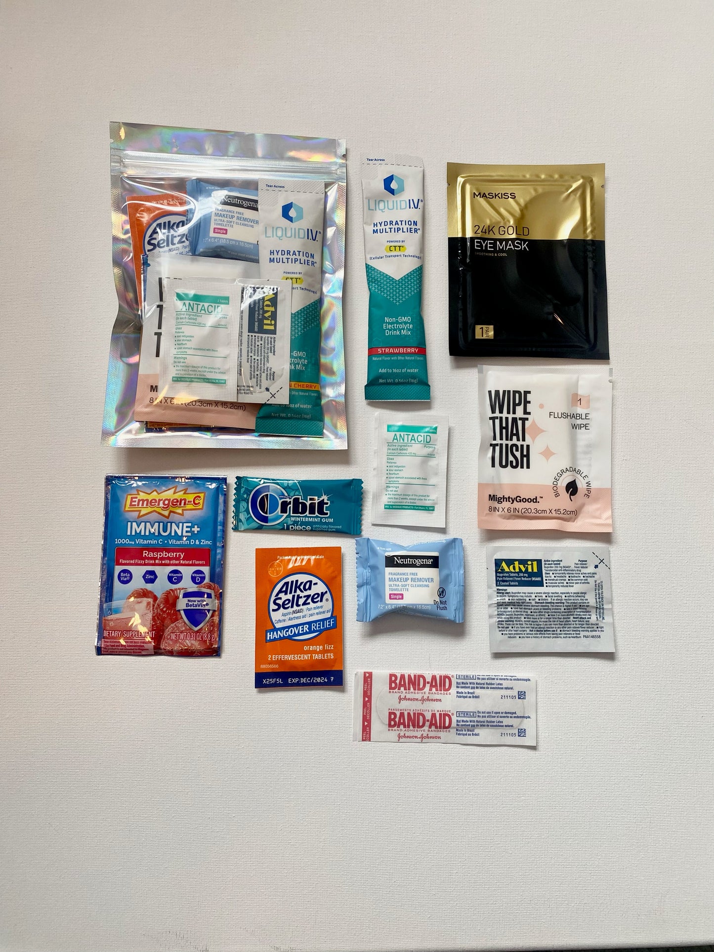 Hangover/recovery micro wedding kit